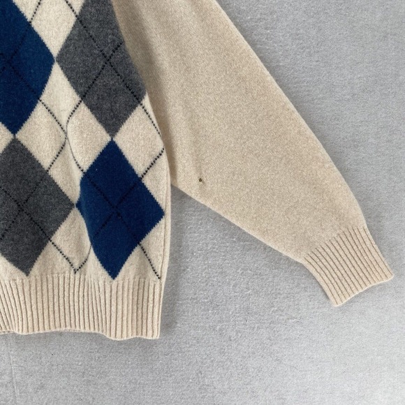 VTG RR Casuals Sweater Mens XL Brown Blue Green Argyle 100% Lambs Wool - Picture 6 of 12